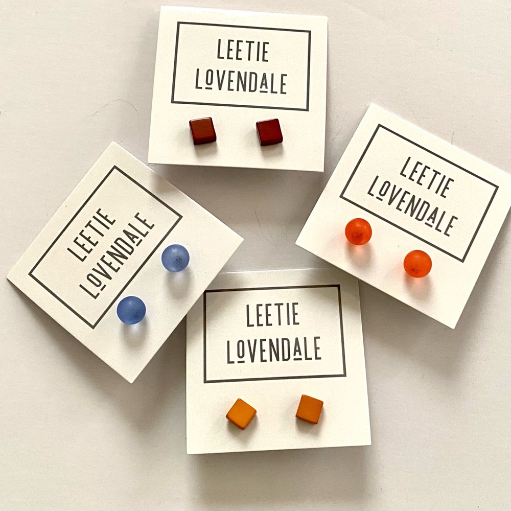 4 pairs of vintage lucite post earrings